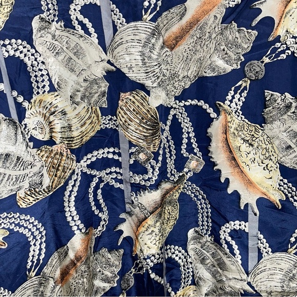 Vintage Silk Jacket Women’s Size Large Lightweight Seashell Pearl Nautical CoAco - Picture 7 of 10